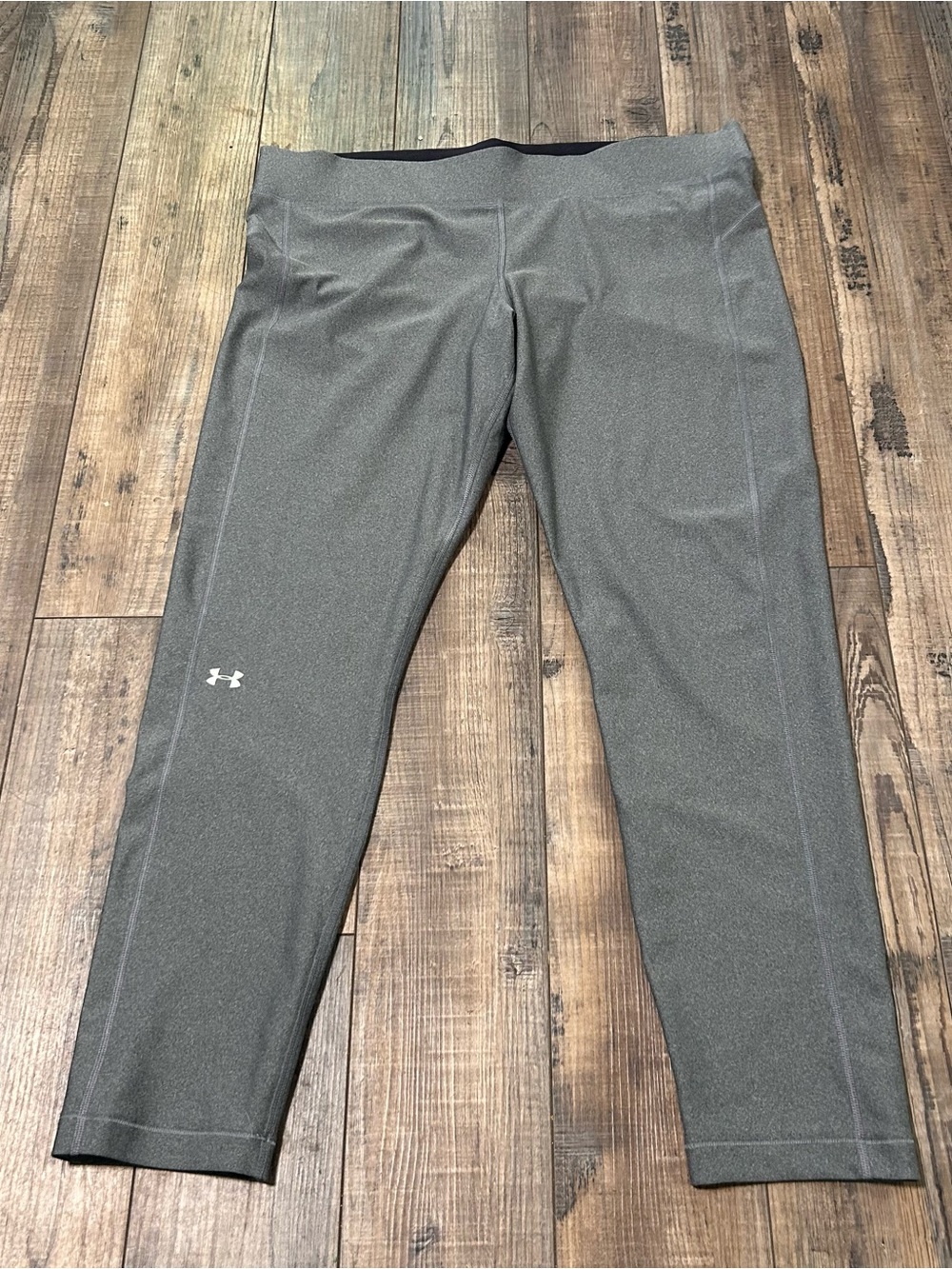 Under Armour Womens HeatGear Compression Leggings Gray Heather 2XL